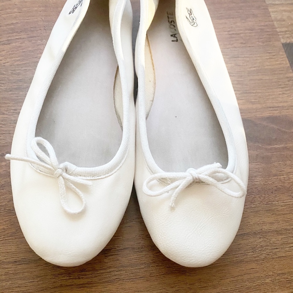 White Lacoste Sport ballet flat 7.5